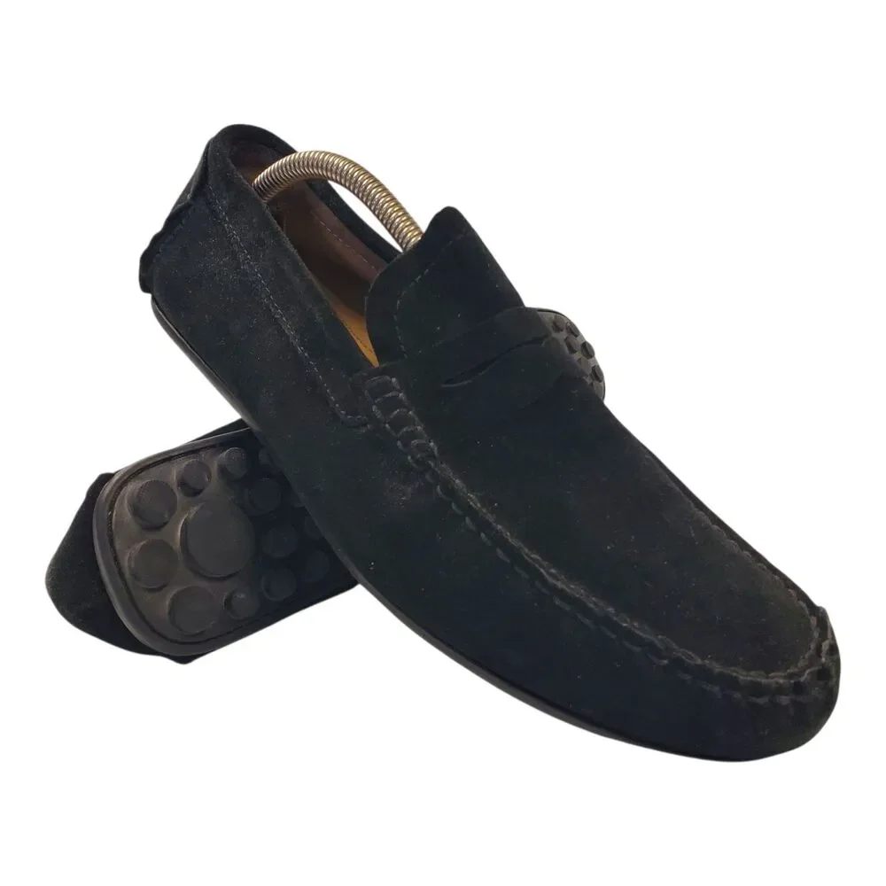 FLORSHEIM Imperial Shoes Mens Size 10 Black Suede Loafers Moccasin Casual Preppy